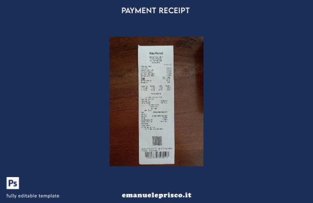 modello di ricevuta di pagamento Germania Kaufland in stile verificato