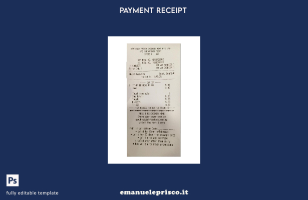 modello di ricevuta di pagamento Kfc in stile verificato (versione).