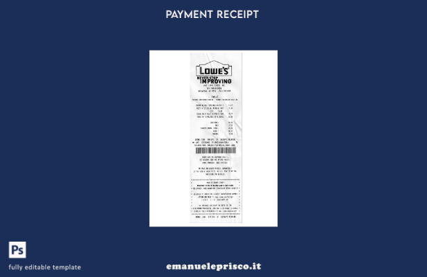 modello di ricevuta di pagamento Lowes in stile verificato
