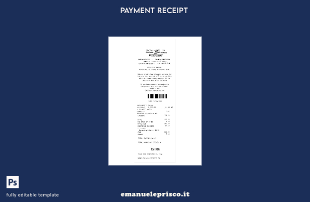 modello di ricevuta di pagamento Menards in stile verificato