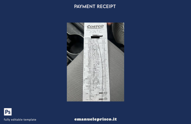modello di ricevuta di pagamento USA Costco Wholesale in stile verificato
