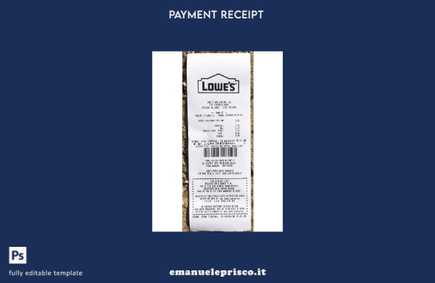 modello di ricevuta di pagamento USA Lowe's in stile verificato