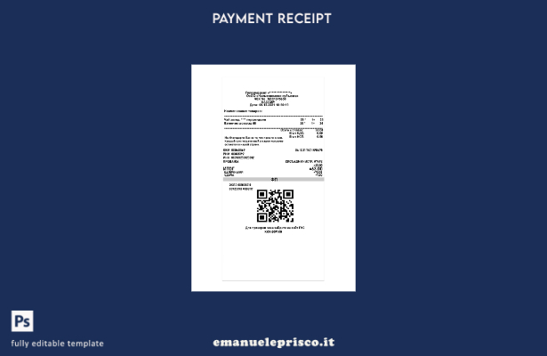 modello di ricevuta di pagamento dell'ipermercato in stile verificato