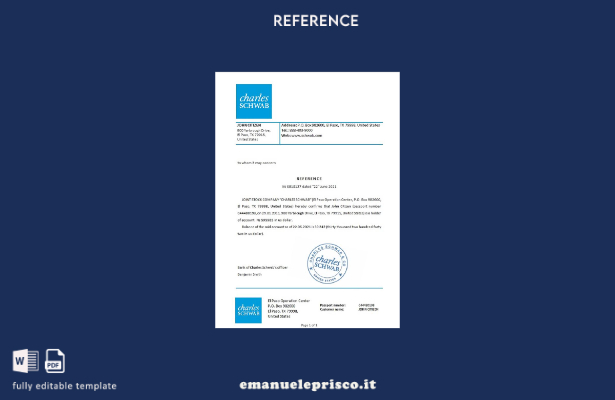 Modello di riferimento Charles Schwab USA in stile verificato