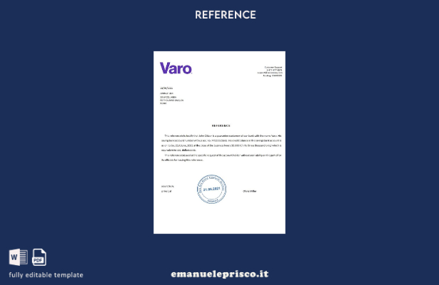 Modello di riferimento Varo USA in stile verificato
