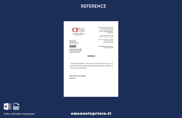 Modello di riferimento per la chiusura CFSB USA in stile verificato