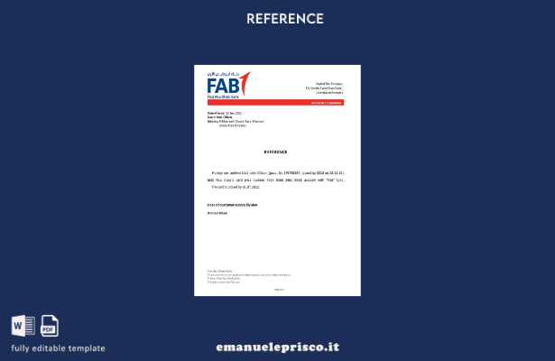Modello di riferimento per la chiusura FAB degli Emirati Arabi Uniti in stile ve
