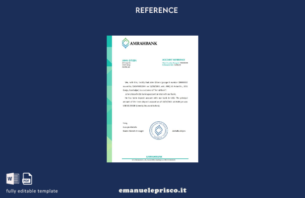 modello di riferimento Amrahbank dell'Azerbaigian in stile verificato