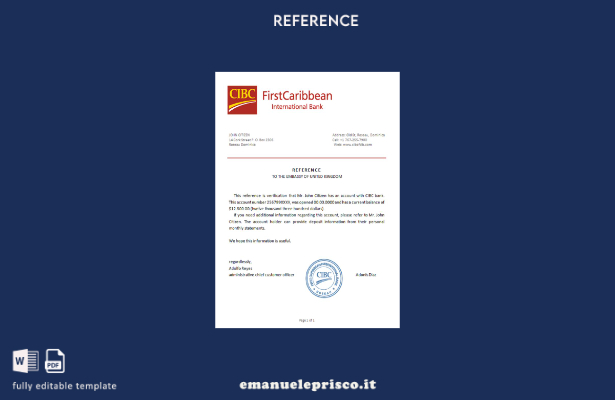 modello di riferimento CIBC Dominica in stile verificato