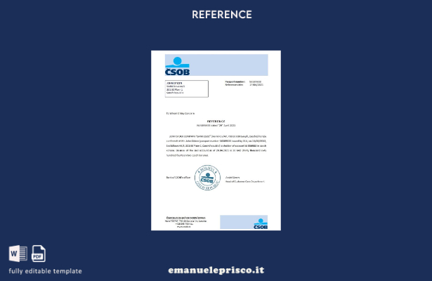 modello di riferimento CSOB della Repubblica Ceca in stile verificato