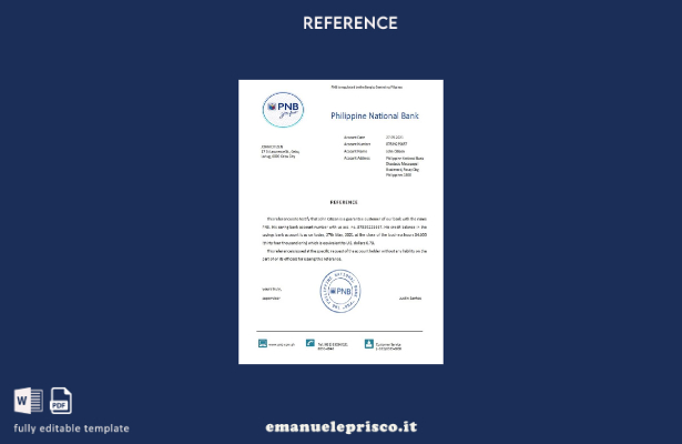 modello di riferimento PNB Filippine stile verificato