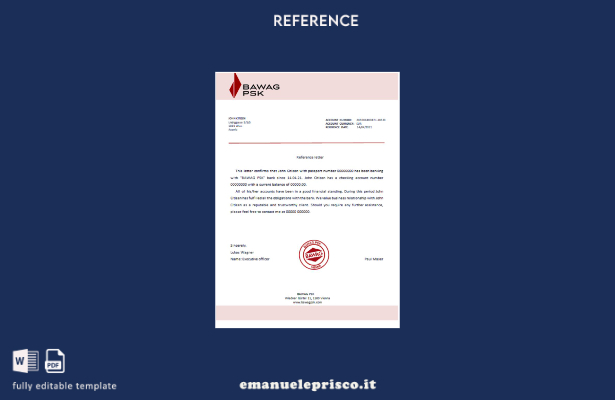 modello di riferimento PSK BAWAG Austria stile verificato