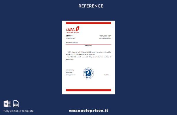 modello di riferimento UBA Guinea stile verificato