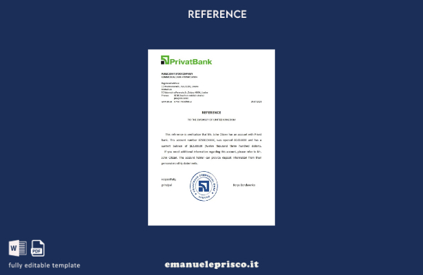 modello di riferimento Ucraina Privatbank stile verificato