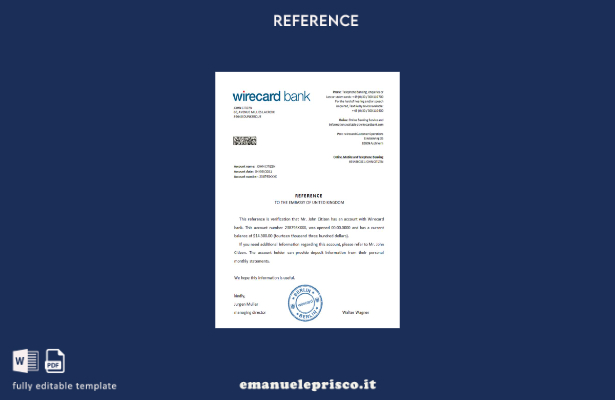 modello di riferimento Wirecard Germania in stile verificato