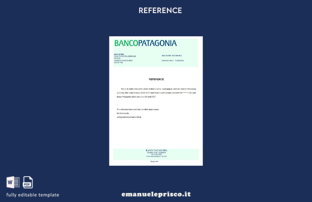 modello di riferimento chiusura Bancopatagonia stile verificato Argentina