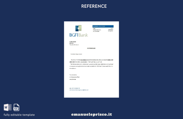 modello di riferimento chiusura Camerun BGFI Bank Bonapriso stile verificato