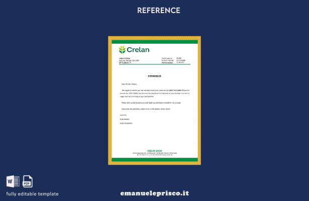 modello di riferimento chiusura Crelan Belgio stile verificato