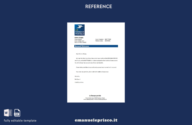 modello di riferimento chiusura Francia La Banque Postale stile verificato