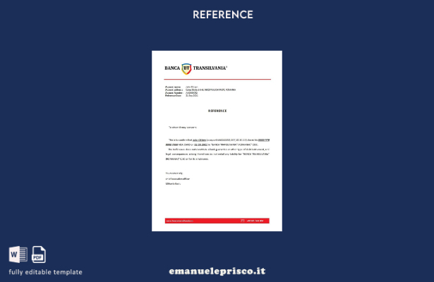 modello di riferimento chiusura Romania Banca Transilvania stile verificato