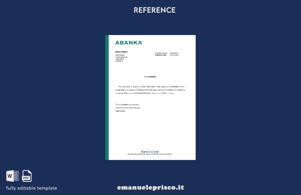 modello di riferimento chiusura Slovenia Abanka stile verificato
