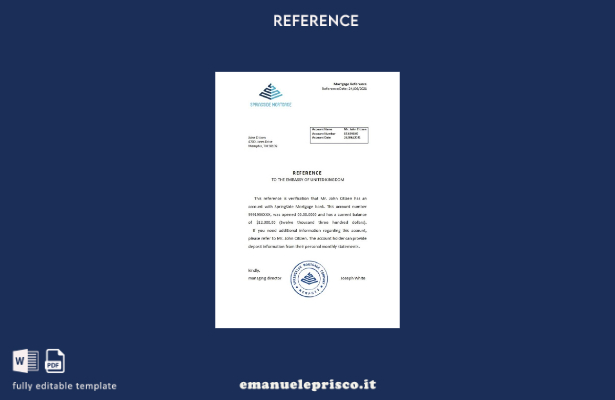 modello di riferimento del mutuo Springside USA in stile verificato