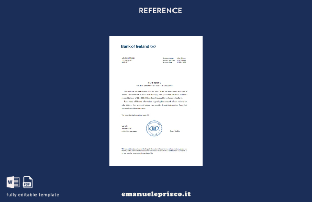 modello di riferimento della Banca d'Irlanda in stile verificato