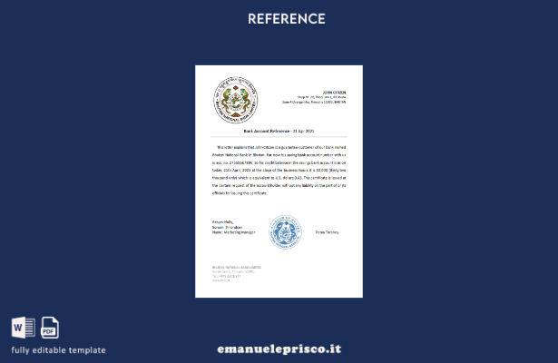 modello di riferimento della Banca nazionale del Bhutan in stile verificato