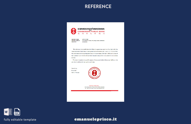modello di riferimento della Cambogianpublicbank stile verificato Cambogia