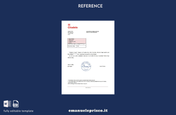 modello di riferimento della banca Lettonia Citadele in stile verificato