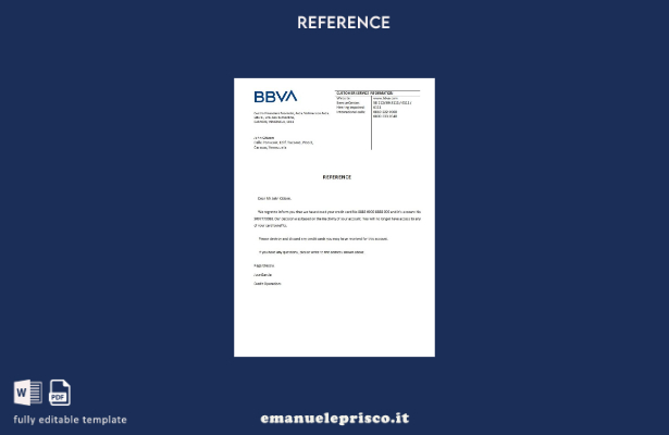 modello di riferimento per la chiusura bancaria BBVA Venezuela in stile verifica