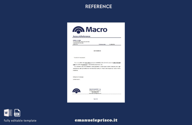 modello di riferimento per la chiusura del Macro Banco Argentina in stile verifi