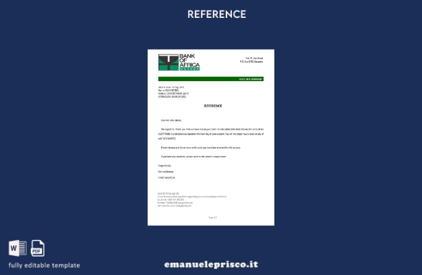 modello di riferimento per la chiusura della Banca d'Africa in stile verificato
