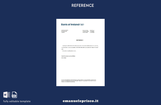 modello di riferimento per la chiusura della Banca d'Irlanda in stile verificato