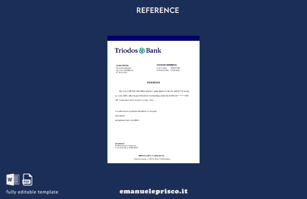 modello di riferimento per la chiusura della banca olandese Triodos in stile ver