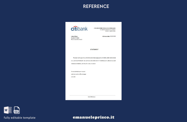 modello di riferimento per la chiusura di Citibank olandese in stile verificato