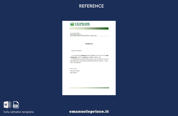 modello di riferimento per la chiusura di Sberbank Russia in stile verificato