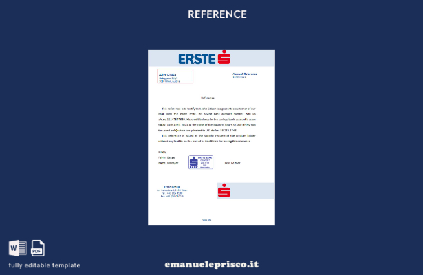 modello di riferimento stile Austria Erste verificato