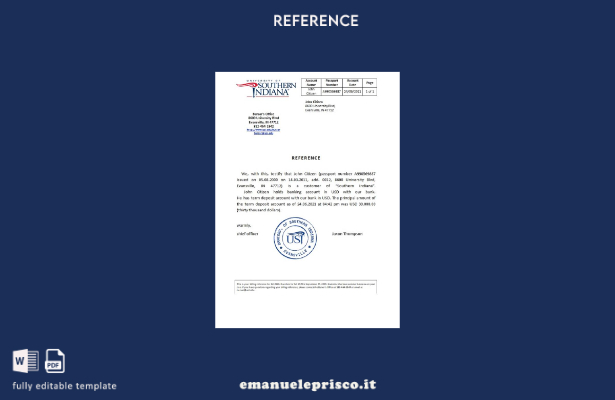 modello di riferimento stile verificato USA Southern Indiana