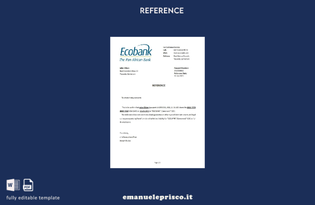 stile verificato Modello di riferimento per la chiusura dell'Ecobank Camerun