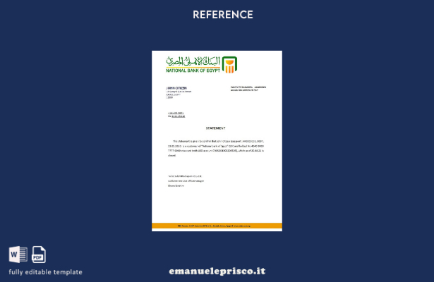 stile verificato Modello di riferimento per la chiusura della Banca nazionale eg