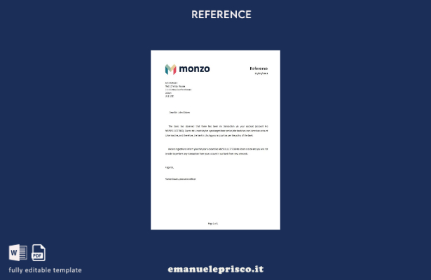 stile verificato Modello di riferimento per la chiusura della banca Monzo del Re