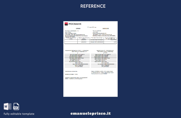 stile verificato Riferimento Russia Rosbank Modello gratuito