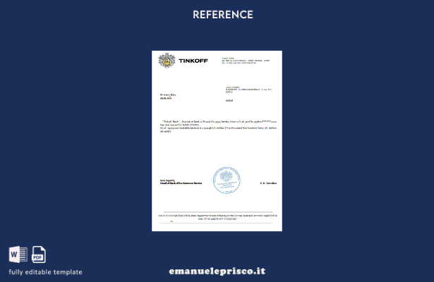 stile verificato Russia Tinkoff riferimento usd nel modello inglese