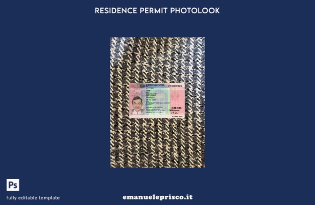 modello FRONTALE photolook della carta di permesso di soggiorno in stile verif 1