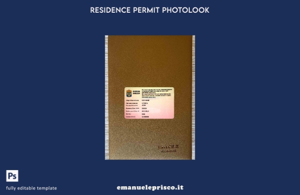 modello FRONTALE photolook della carta di residenza permanente svedese stile ver