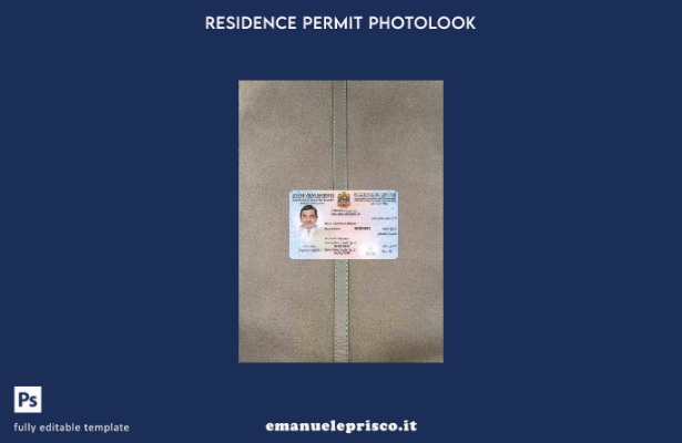 modello FRONTALE photolook per carta d'identità residente negli Emirati Arabi Un