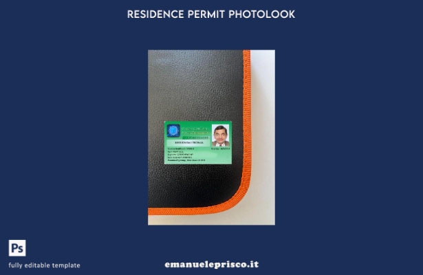 modello anteriore photolook della carta di permesso di soggiorno di Andorra in s