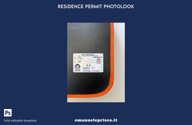 modello anteriore photolook per carta d'identità residente permanente di stile v