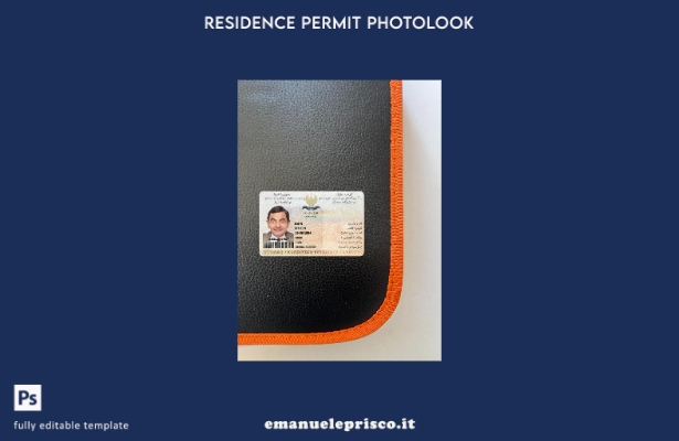 modello frontale photolook per carta di residenza del Kurdistan iracheno in stil
